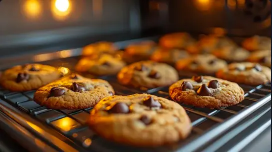 Cookies on a baking rack